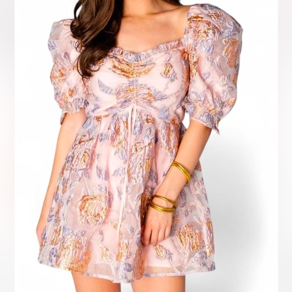Buddy Love Dresses & Skirts - Buddy Love Pink and Gold Textured Dress